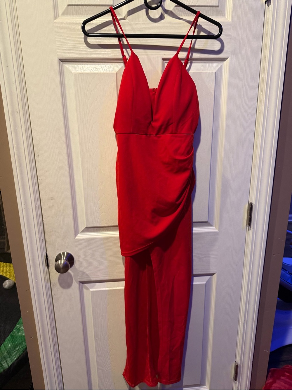 Red Ruched Midi Dress | Saved by the Dress | Small